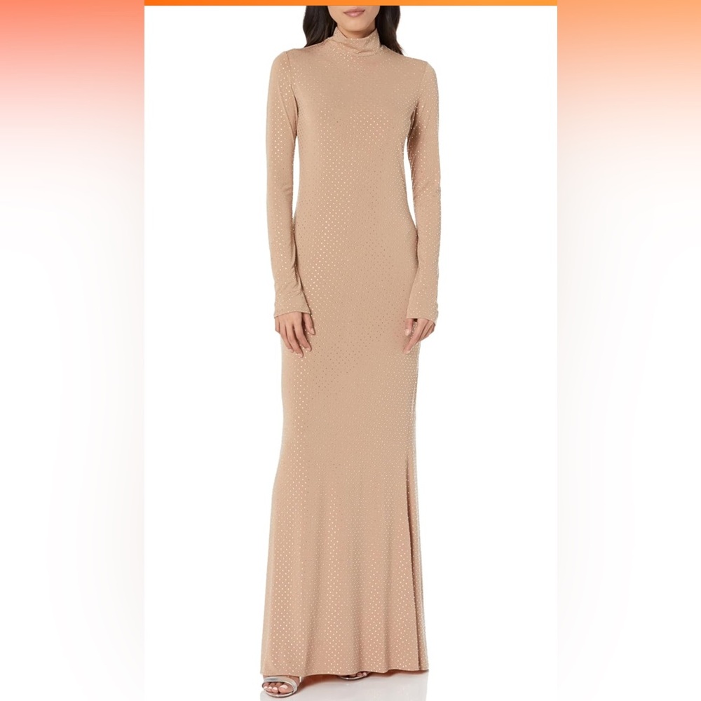 Show me your Mumu embellished maxi nude gown custom thumbholes small Modest